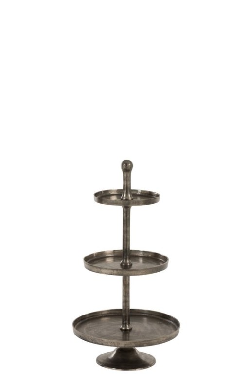 J-Line 3 Levels On Foot plateau - tray - metal - gray