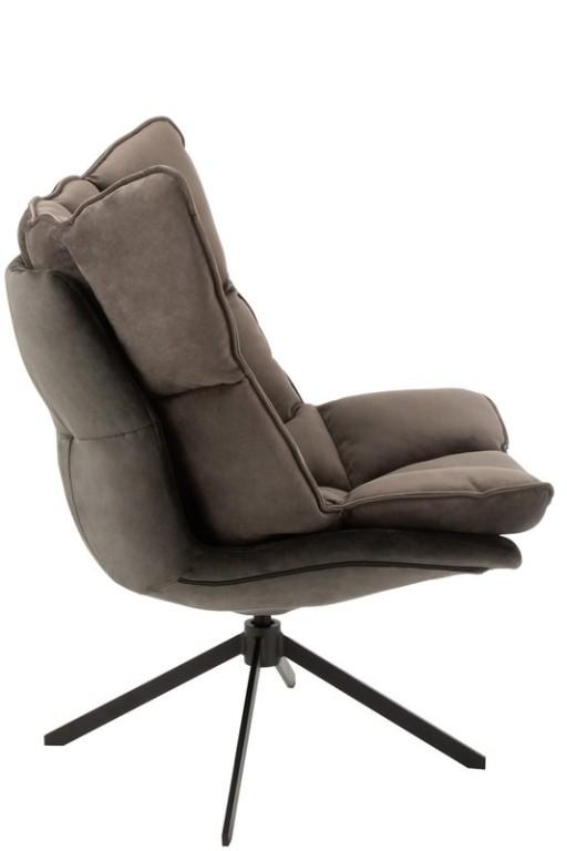 J-Line chair Relax Cushion on frame - textile/metal - gray