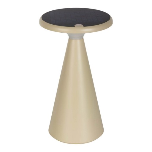 Solar battery table lamp "Palu" for outside and inside, made of plastic in beige, 20 cm high