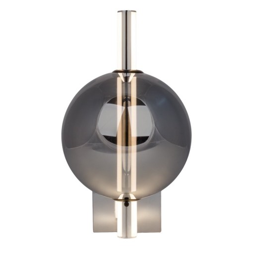 LED Wandleuchte "NOVA" chrom aus Metall und Rauchglas, mit integrierter LED, 31,3 cm hoch