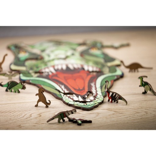 Eco Wood Art (EWA) Houten Legpuzzel T-Rex size S, 1881, 27,9x17x0,5cm