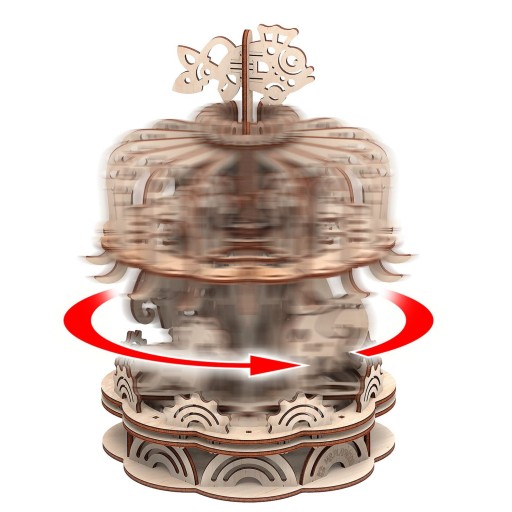 Mr. Playwood 3D Houten Puzzelcarrousel, 10403, 25x25x32cm.