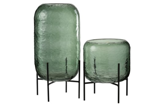 J-Line vase Round Uneven - glass - green - large
