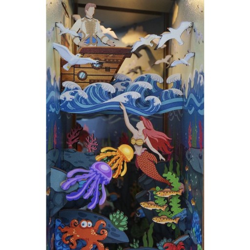 Tonecheer, DIY Book Nook, The Little Mermaid Bookend, TQ112, 18,2x8x24,5cm