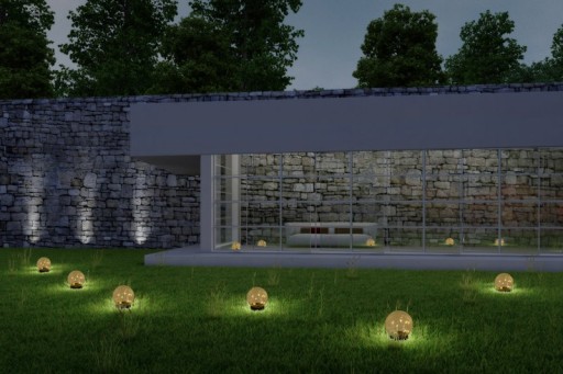 3 Set LED solar table lamp/ground skewer "Crackle" Ø 12cm, for outside, table lamp-plastic and glass, white, with integrated LED