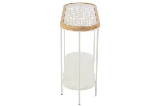 J-Line Console Mati Spruce/Metal Natural/White