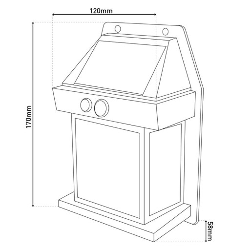 2 Set solar wall lamp "Mira" approx. 17 cm high, made of black weatherproof plastic, integrated LED in warm white, including motion detector and twilight sensor