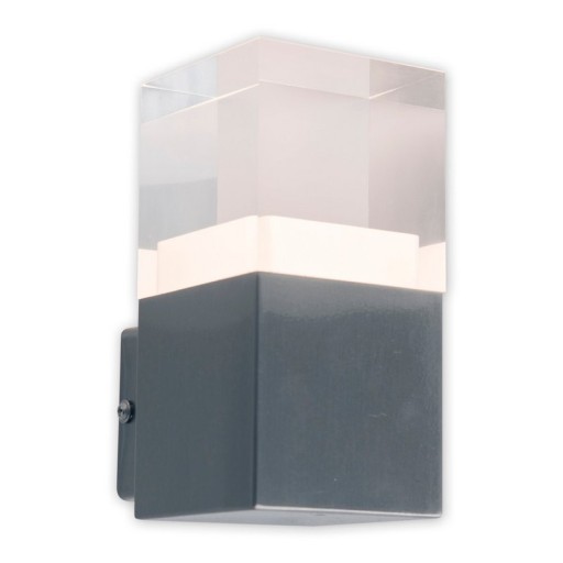 LED external wall lamp "Leah" made of metal and plastic in steel-blank, integrated LED