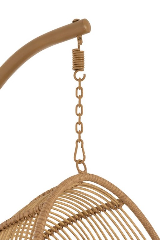 J-Line hanging chair Oval - steel - natural