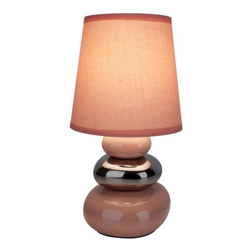 Keramik Tischleuchte "STONEY" rosa - Klassik - Tischleuchte - - rosé/lachs - E14 - keine Angabe
