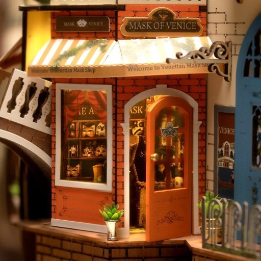 DIY Book Nook & Wonderland Boekensteun Romantic Venice, Robotime, TGB08, 17,8x10,8x24,4cm