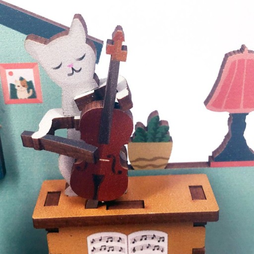 Tonecheer, DIY 3D Houten Puzzel, Kalender, The Cats Musical, TQ004, 10,4x8,9x13,3cm