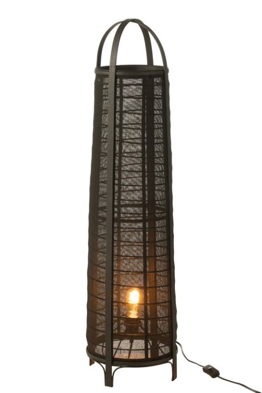 J-Line Lamp Don Cotton Bamboo Black