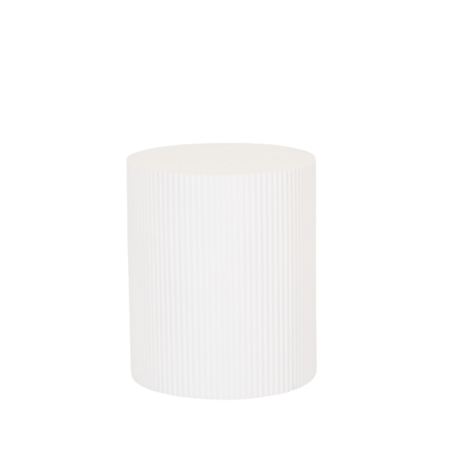 Side Table - Cylinder- MDF - White - 39x45cm