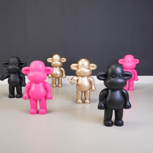 Ornament - Hang Loose Monkey Figurine 'The Legend' - Polyresin - Black - 33x21x50cm