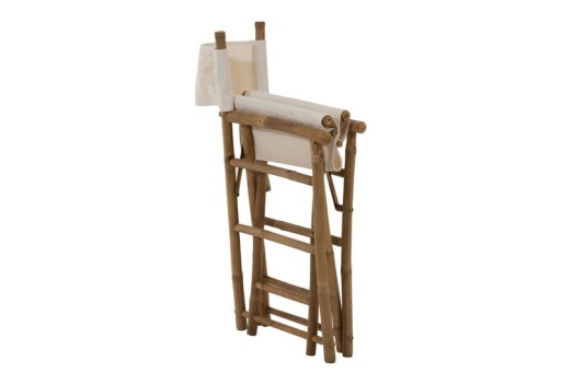 J-Line chair Director Foldable - bamboo/textile - white