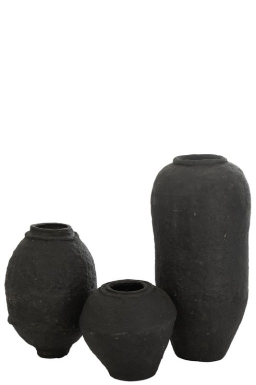 J -Line Vase - Paper Mache - Black - Large - 99 cm high