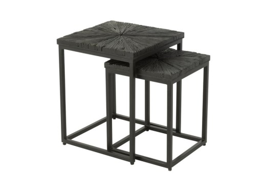 J-Line side table Shanil - wood/iron - black