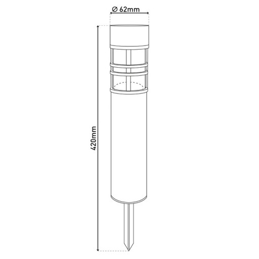 Solar decorativespieß "Bobby" in the 3 Set, Ø 6.2 cm, 42 cm high, metal in steel-blank, plastic, integrated LEDs warm white