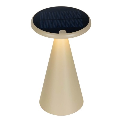 Solar battery table lamp "Palu" for outside and inside, made of plastic in beige, 20 cm high