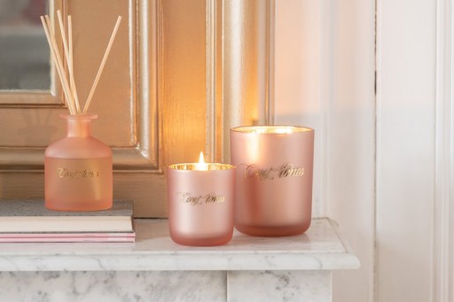 J-Line geurolie + stokjes Cosy Times - Rainbow Reef - roze - glas