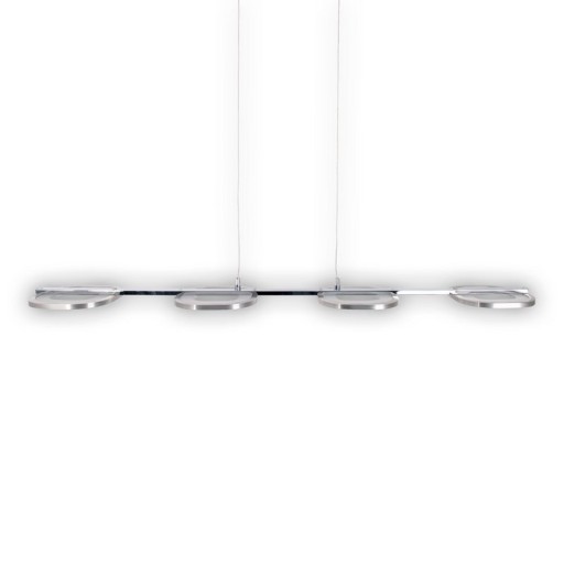 LED pendant light "Beam" made of metal and plastic in steel-blank, with integrated LED