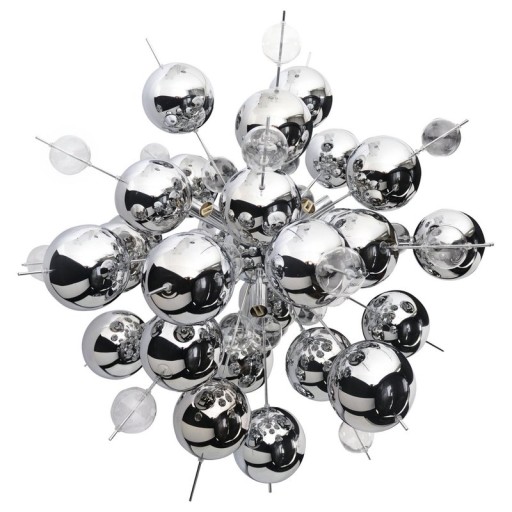 Pendelleuchte "EXPLOSION" chrom aus Metall und Glas, G9 Fassungen, Hängelampe für Esszimmer, Wohnzimmer, Diele oder Büro, Øca. 65 cm