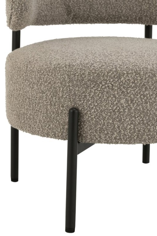 J-Line Lounge chair Boucle Plywood/Polyester Gray/Black