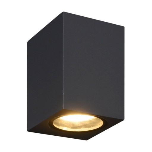 Outside wall lamp "Cubus", made of metal and glass in anthracite, GU10 socket