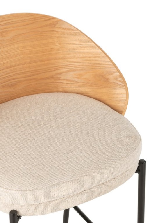 J-Line Bar stool Lone Plywood/Metal Natural/Beige