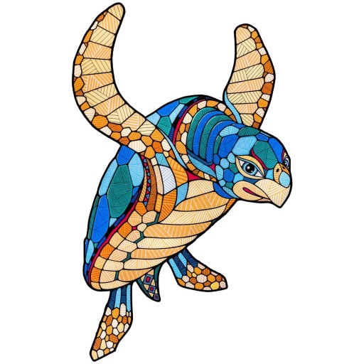 Eco Wood Art (EWA) Houten Puzzel Schildpad/ Turtle, size S, 2291, 28,3x20,2x0,5cm382