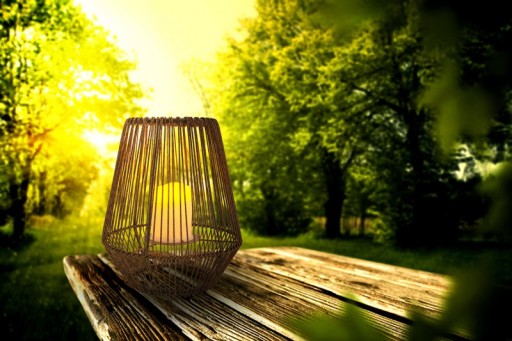 LED solar lamp "Plasto" Ø 26 cm outdoors made of brown metal and plastic