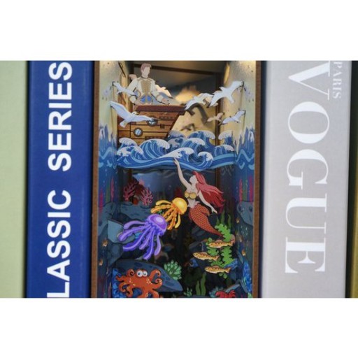 Tonecheer, DIY Book Nook, The Little Mermaid Bookend, TQ112, 18,2x8x24,5cm