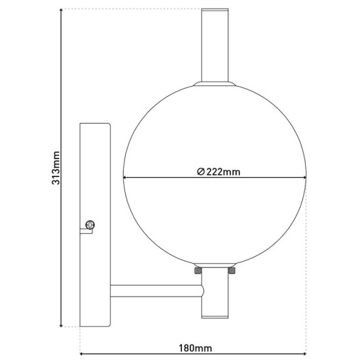 LED Wandleuchte "NOVA" chrom aus Metall und Rauchglas, mit integrierter LED, 31,3 cm hoch
