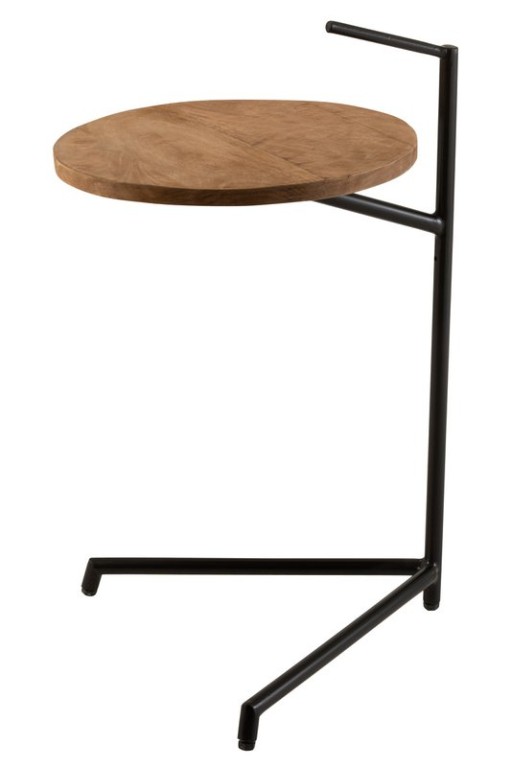 J-Line Side Table Bistro Round Mango Wood/Iron Natural/Black