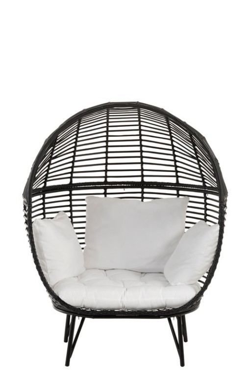 J-Line lounge chair Oval - steel - black