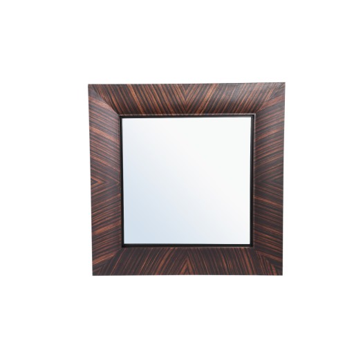 Gezzy Vierkante Spiegel | Brown Wood Veneer Curl Frame | PTMD Wandspiegel