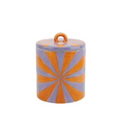 Deco Jar -Swirl - Dolomite - Orange/Lilac - 11x11x14,5cm