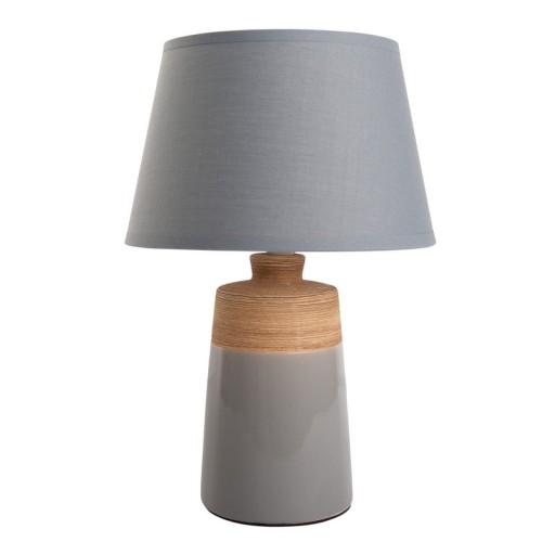 Ceramic table lamp "Talia", table lamp made of ceramic, beige/gray, with E14 socket, for dining room, living room, hallway or office, 31 cm high