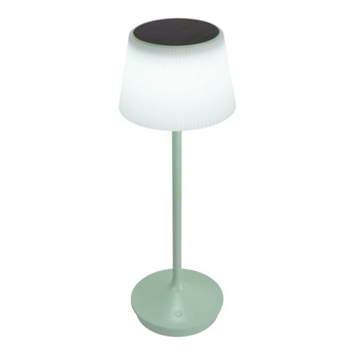 Solar battery lamp "Emmi" 38 cm high, umbrella Ø 13 cm, metal in MINT and white plastic, for the outdoor area, dimmable CCT.