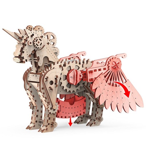 Mr. Playwood 3D Wooden Mechanical Puzzle Unicorn/ Unicorn, 10603, 48x56x40.9 cm