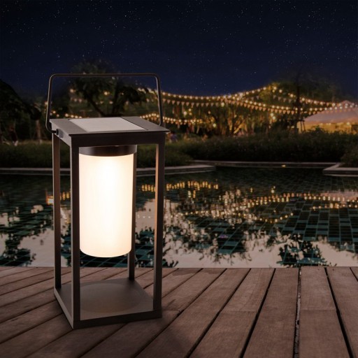 LED camping/skirting lamp H: 28cm, for outside, skirting lamp - metal and plastic in black, with integrated LED