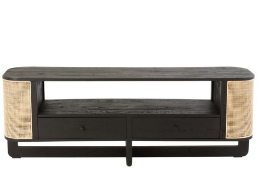 J-Line Molly TV cabinet - wood - natural/black - home accessories