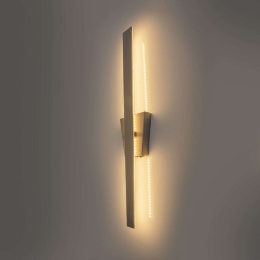 LED wall lamp "Trevor" nickel matt, wall lamp made of metal and plastic in nickel matt, with firmly built -in LEDs, wall lighting inside 62 x 10 x 4.5 cm