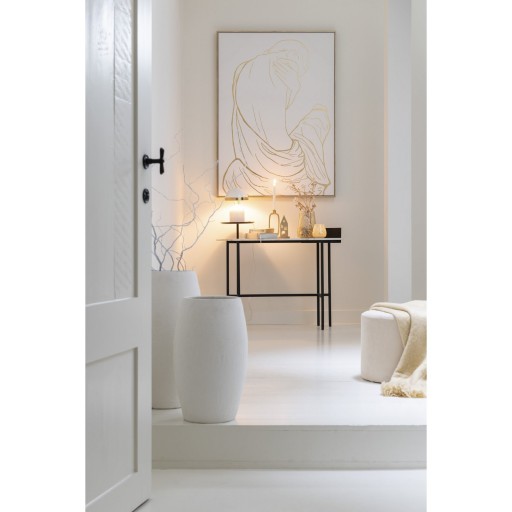 J-Line console Marmer - steen/ijzer - wit/zwart