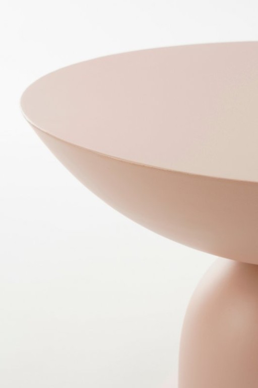Celise side table - H28 x Ø47 cm - Metal - Light pink