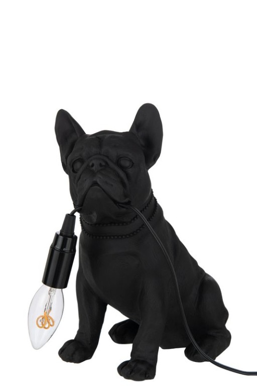 J-Line table lamp Bulldog - polyresin - black
