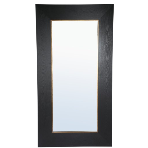 Tiess Black Wooden Veneer Mirror | Grote Spiegel | Gouden Rand 200x106 cm - Product afbeelding
