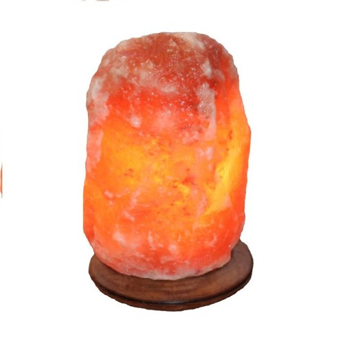 Himalaya Salt Dreams, Salt Lamp on Wooden Base, 42224, Orange, approx. 25 cm high