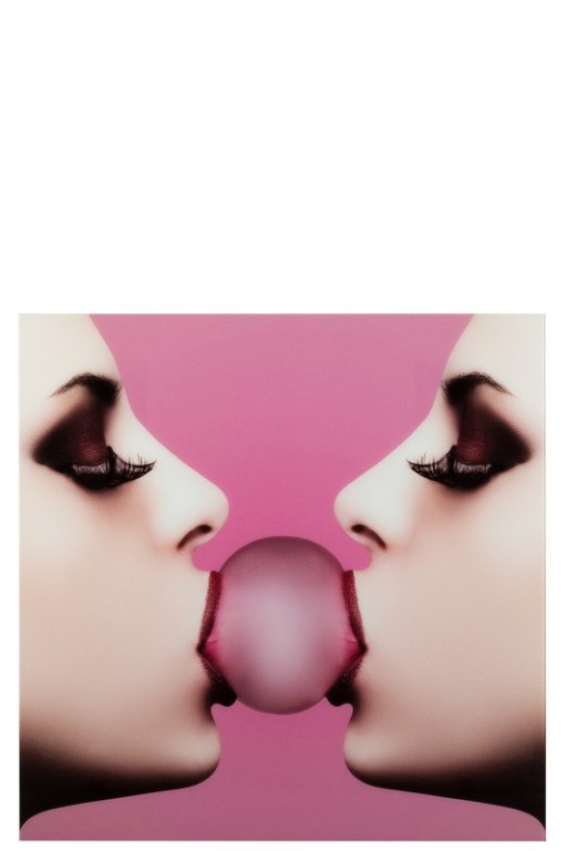 J-Line Wall Decor Chewing Gum Tempered Glass Pink